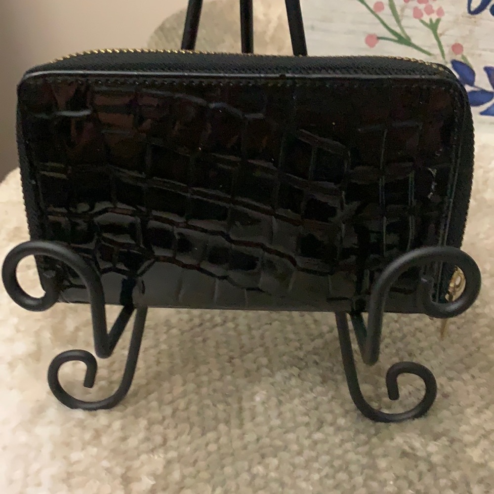 Gorgeous black coin and card croc wallet